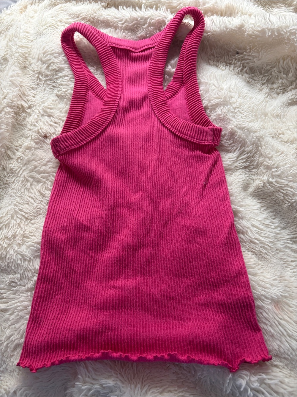 Hot Pink Ribbed Racerback Tank Top - Women - Picture 2 of 2